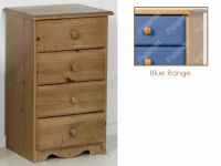 Verona Bedside Chest 4 Drawer | Blue