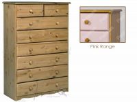 Verona Chest of Drawers 6 + 2 Drawer | Pink