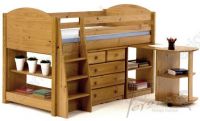 Verona Midsleeper Set with Pullout Desk | Antique Finish