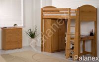 Verona Highsleeper Set with Pullout Desk | Antique